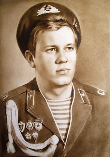 рисуем портрет сухой кистью